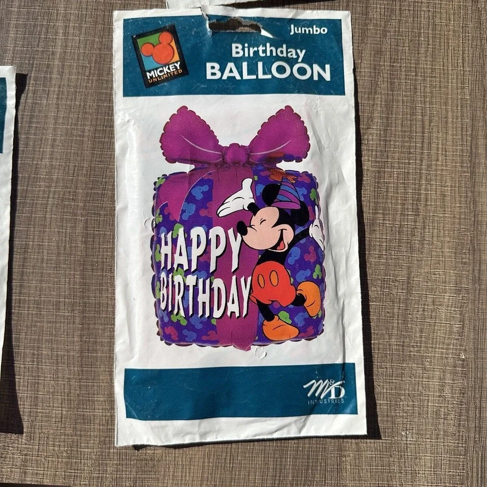 Vintage 90s Disney‎ Mickey Mouse Unlimited Birthday Balloons Goofy Gift Lot of 3